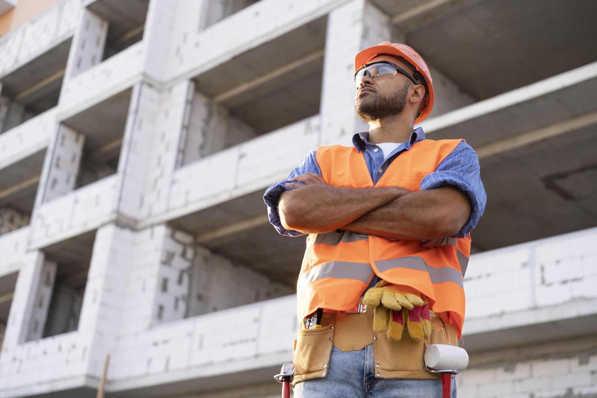 Building construction worker site